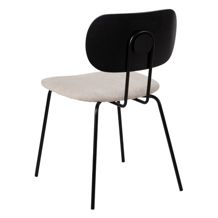 Set scaune alb-negru stofa si metal|Scaune sofisticate pentru interioare moderne [4]