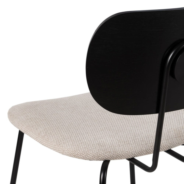 Set scaune alb-negru stofa si metal|Scaune sofisticate pentru interioare moderne [11]
