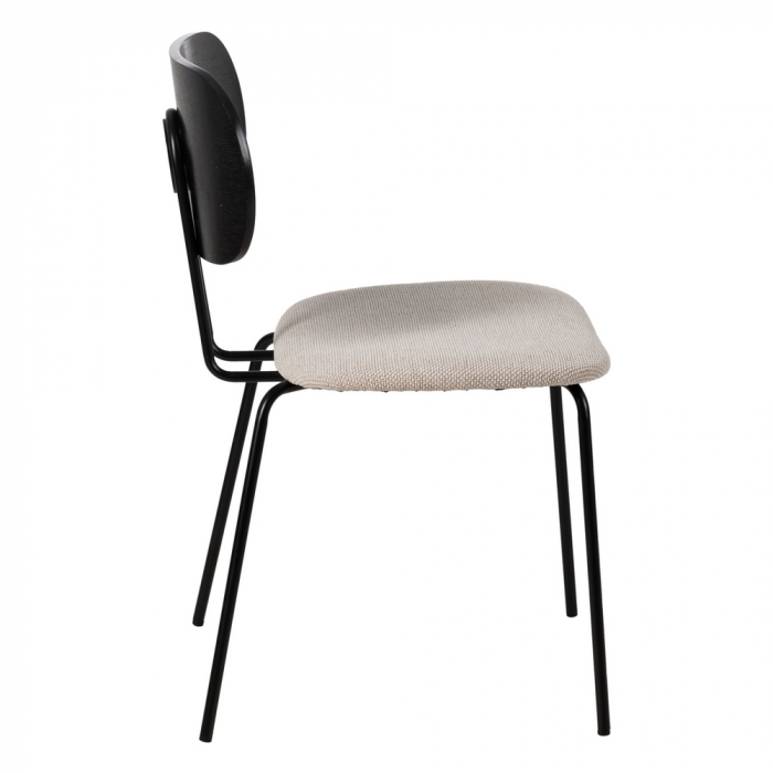 Set scaune alb-negru stofa si metal|Scaune sofisticate pentru interioare moderne [3]