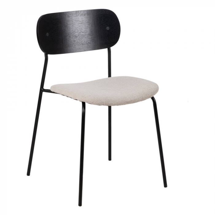Set scaune alb-negru stofa si metal|Scaune moderne pentru decor contemporan [2]