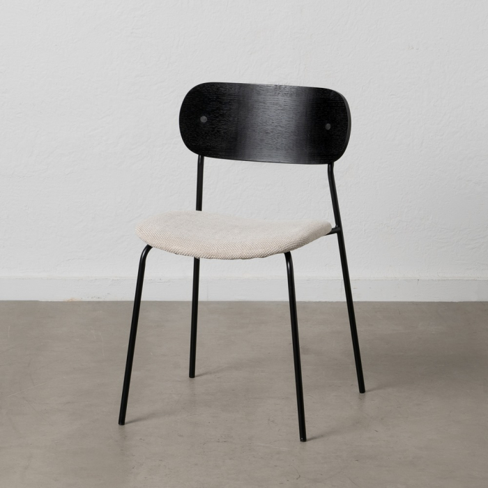 Set scaune alb-negru stofa si metal|Scaune moderne pentru decor contemporan [1]