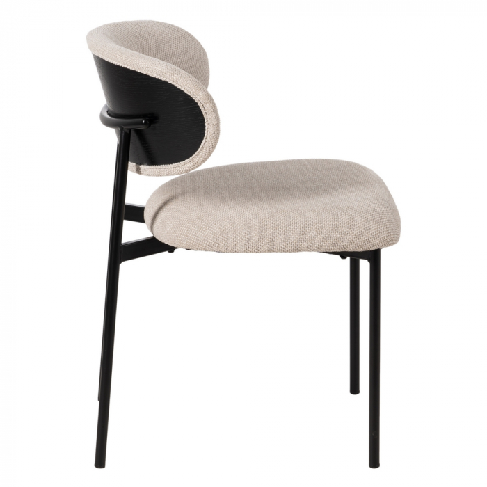 Set scaune alb-negru stofa si metal|Scaune elegante pentru interioare moderne [3]