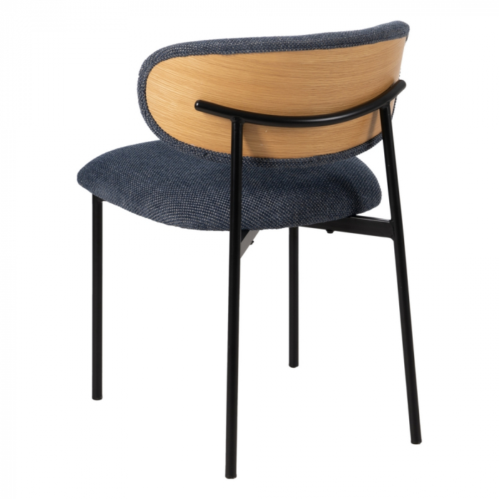 Set scaune albastre stofa si metal|Scaune moderne pentru interioare rafinate [4]