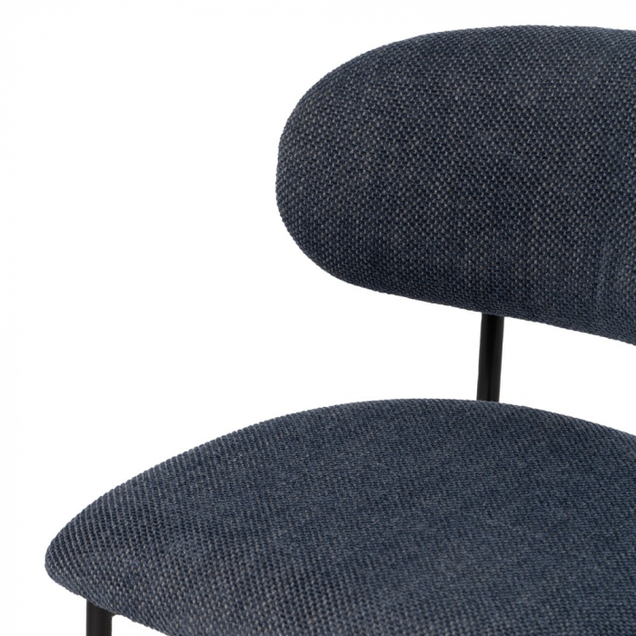 Set scaune albastre stofa si metal|Scaune moderne pentru interioare rafinate [6]