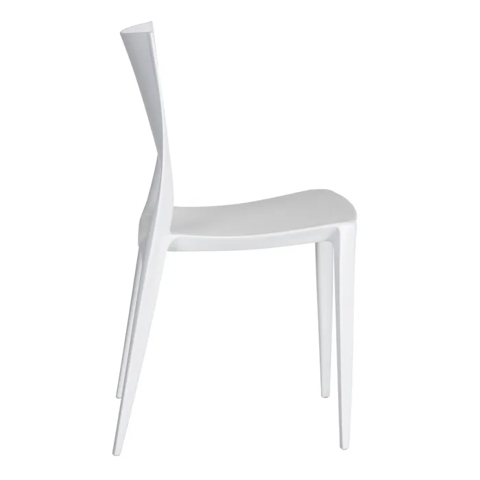 Scaune polipropilenă albă, decor minimalist [4]