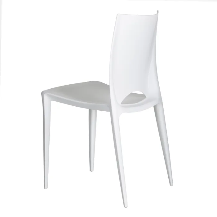 Scaune polipropilenă albă, decor minimalist [5]