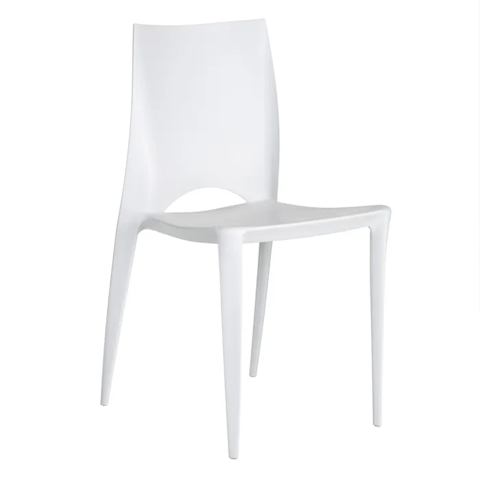 Scaune polipropilenă albă, decor minimalist [3]