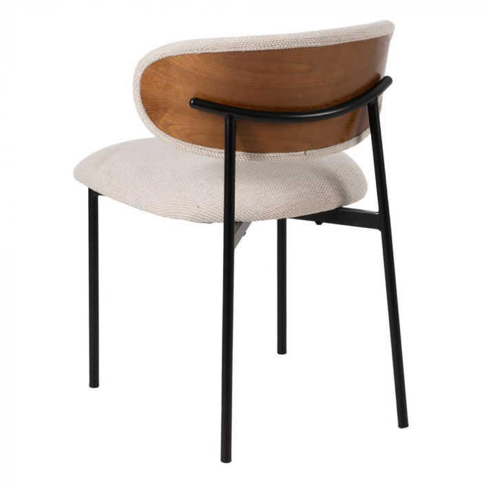 Set scaune crem stofa si metal|Scaune moderne pentru interioare elegante [4]