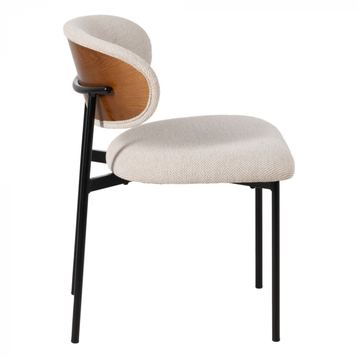 Set scaune crem stofa si metal|Scaune moderne pentru interioare elegante [3]