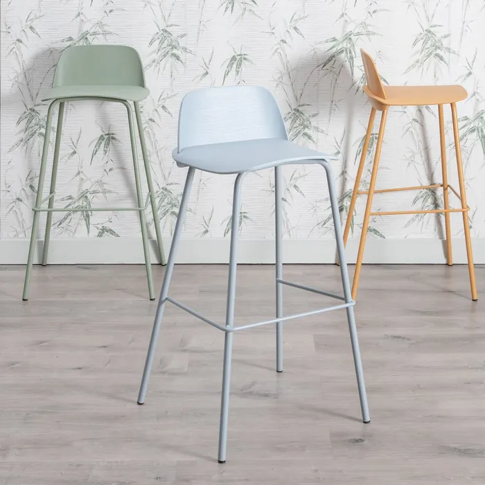 Scaune bar albastre, mobilier stabil [2]