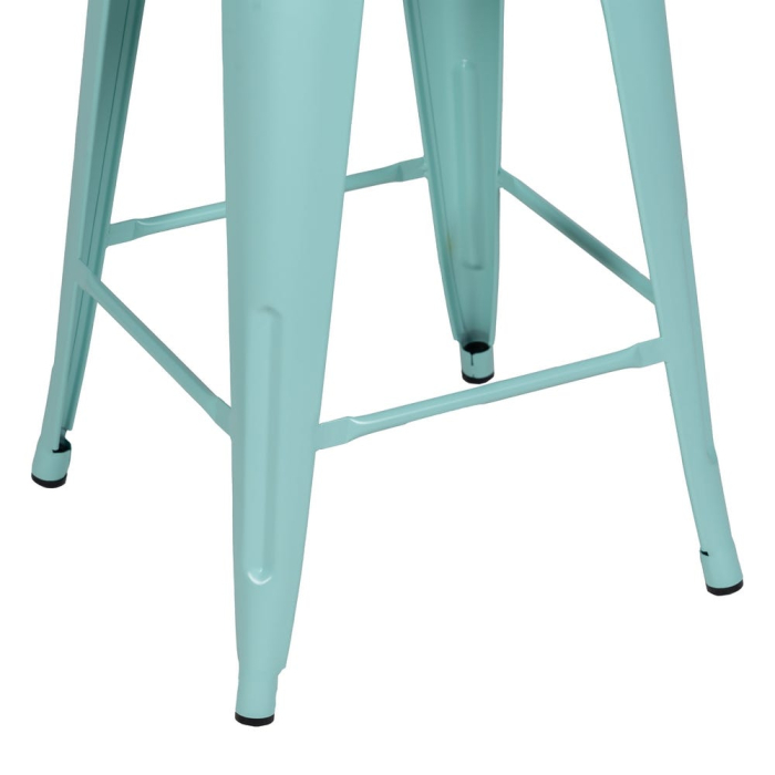 Set de 4 scaune de bar din metal turcoaz în stil industrial [6]