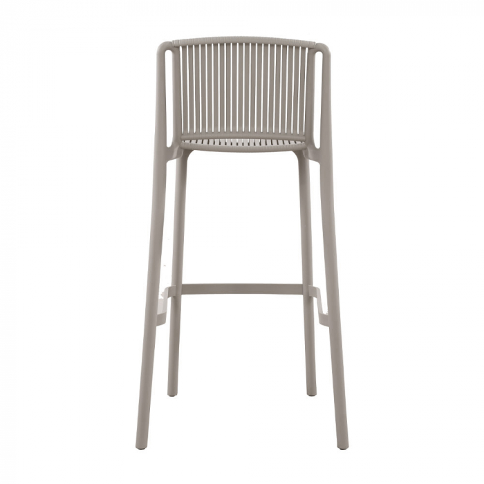 Set 4 scaune de bar exterior gri protecție UV stivuibile Polly [4]