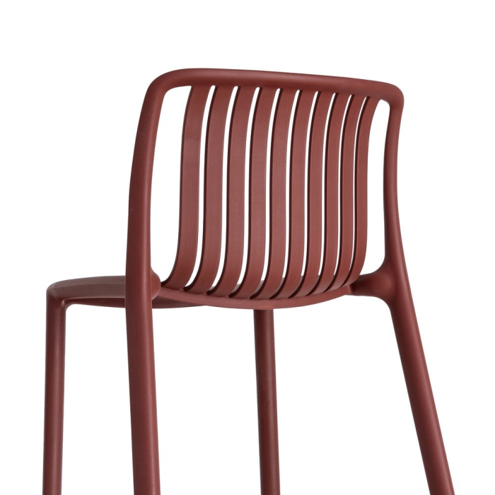 Set de 4 scaune de bar roșu bordo din polipropilenă pentru exterior design modern [4]