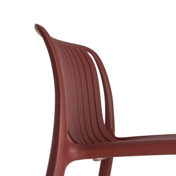 Set de 4 scaune de bar roșu bordo din polipropilenă pentru exterior design modern [2]