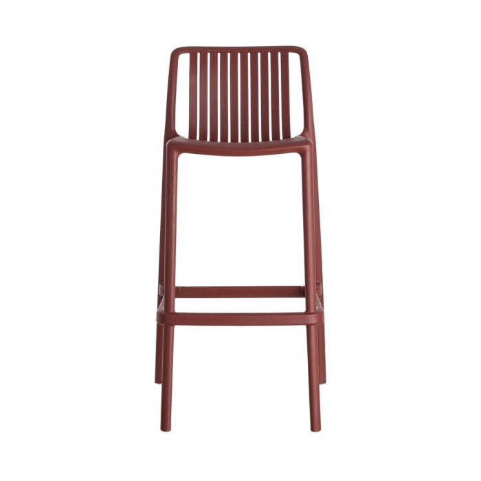 Set de 4 scaune de bar roșu bordo din polipropilenă pentru exterior design modern [8]
