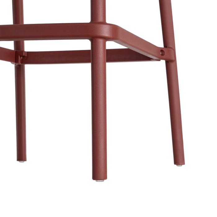 Set de 4 scaune de bar roșu bordo din polipropilenă pentru exterior design modern [10]
