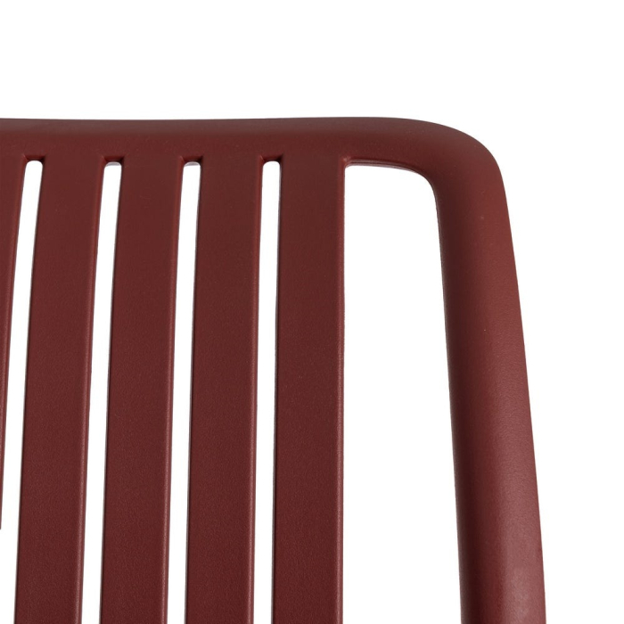 Set de 4 scaune de bar roșu bordo din polipropilenă pentru exterior design modern [6]