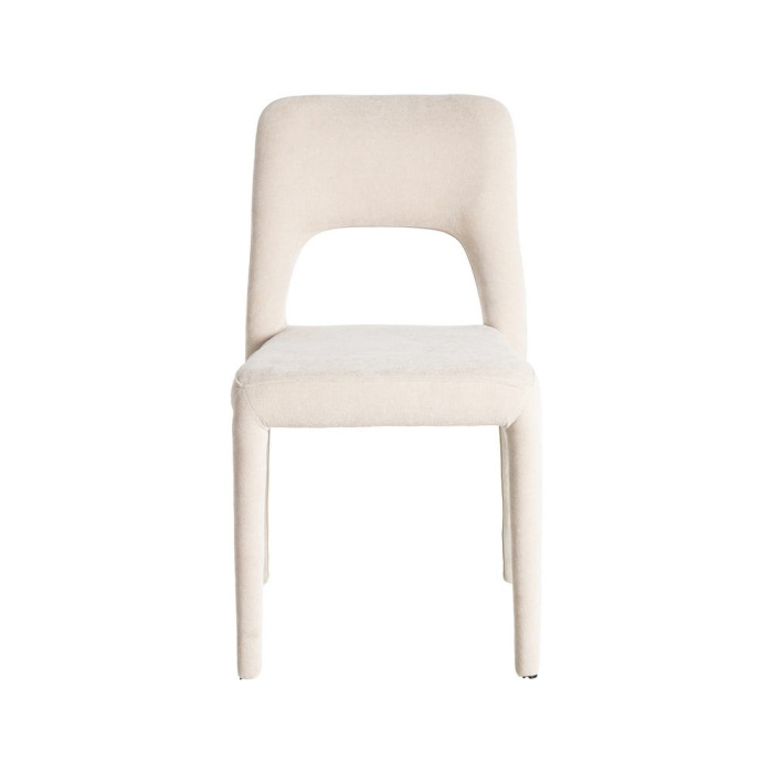 Set de 4 scaune de dining crem din stofă cu structură metalică [4]