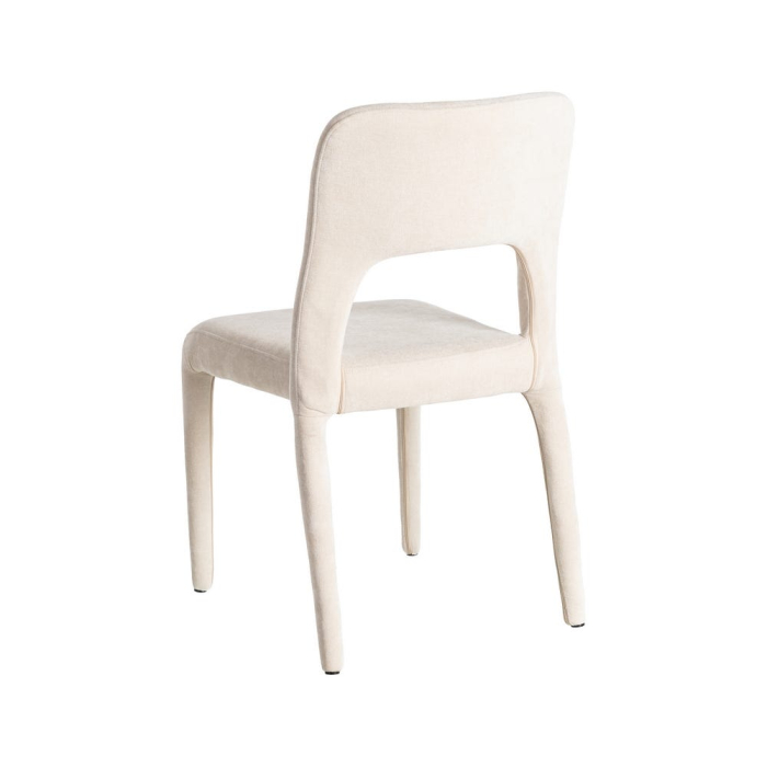 Set de 4 scaune de dining crem din stofă cu structură metalică [6]