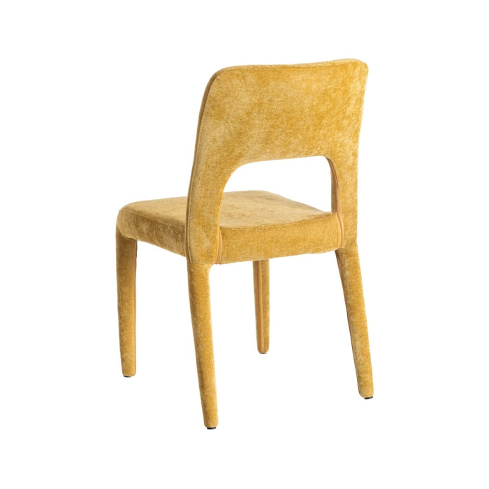 Set de 4 scaune de dining muștar din stofă cu structură metalică [6]
