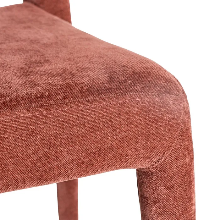 Set de 4 scaune de dining roșii din stofă cu structură metalică [9]