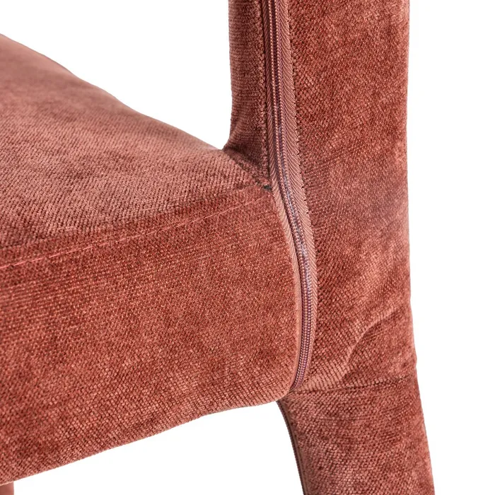 Set de 4 scaune de dining roșii din stofă cu structură metalică [7]