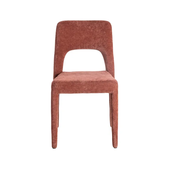 Set de 4 scaune de dining roșii din stofă cu structură metalică [3]