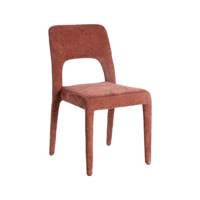 Set de 4 scaune de dining roșii din stofă cu structură metalică [2]