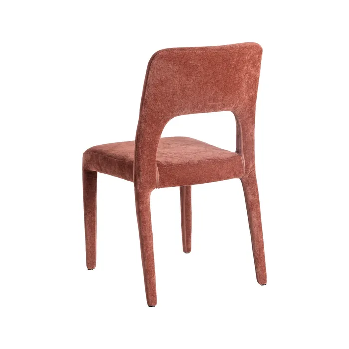 Set de 4 scaune de dining roșii din stofă cu structură metalică [5]