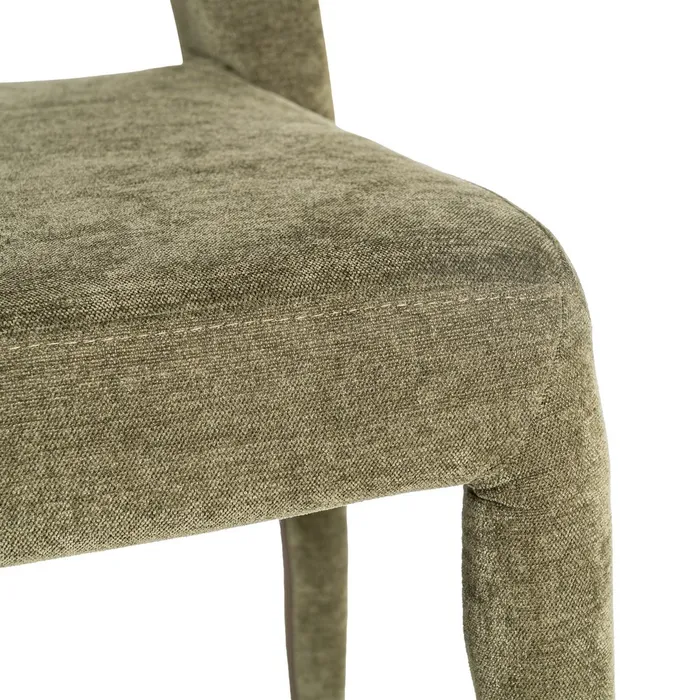 Set de 4 scaune de dining verzi din stofă cu structură metalică [9]