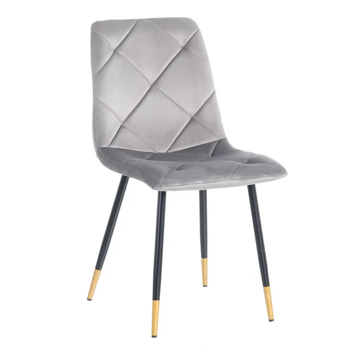 Set 4 scaune gri catifea|Scaune gri pentru dining [2]