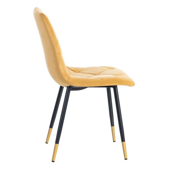 Set 4 scaune muștar catifea|Scaune muștar pentru interioare elegante [4]