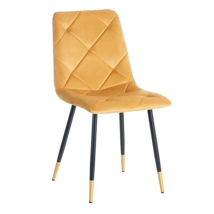 Set 4 scaune muștar catifea|Scaune muștar pentru interioare elegante [3]