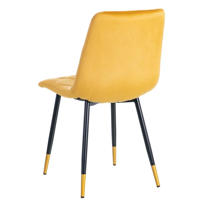 Set 4 scaune muștar catifea|Scaune muștar pentru interioare elegante [5]