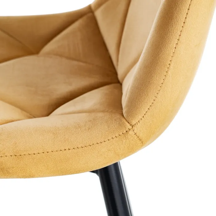 Set 4 scaune muștar catifea|Scaune muștar pentru interioare elegante [7]