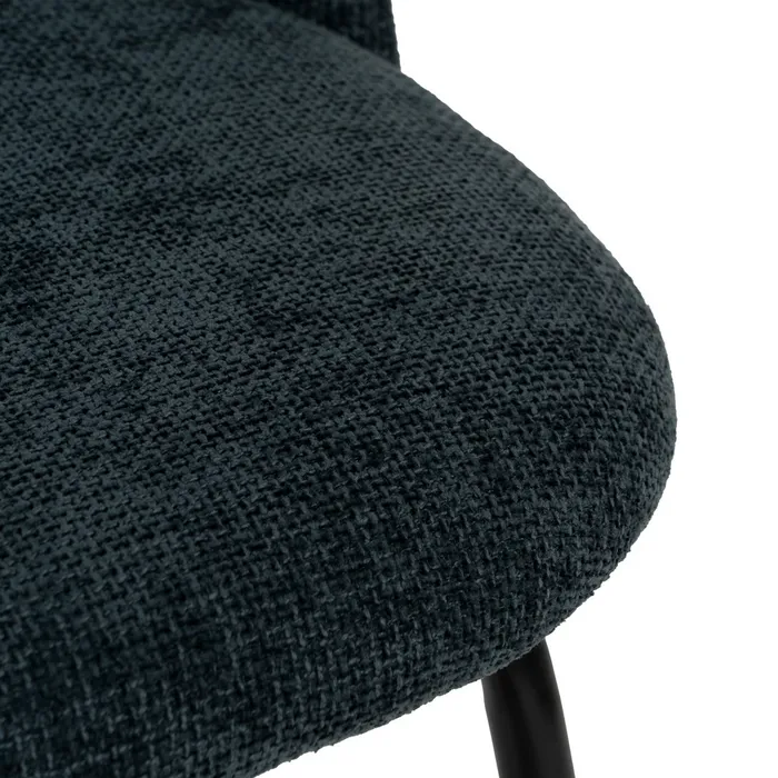Scaune bleumarin cu tapițerie textilă și picioare negre – set 4 bucăți, design curbat [7]