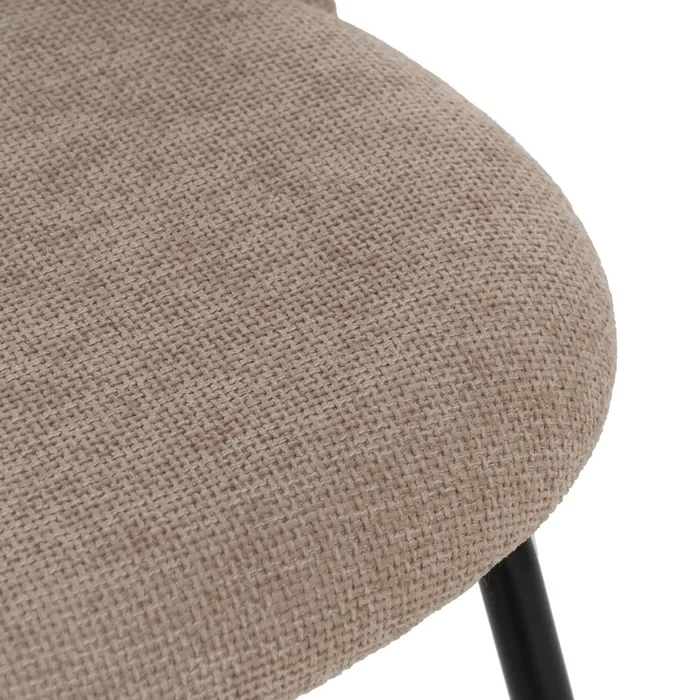 Scaune bej cu tapițerie texturată și picioare negre – set 4 bucăți, stil scandinav [7]