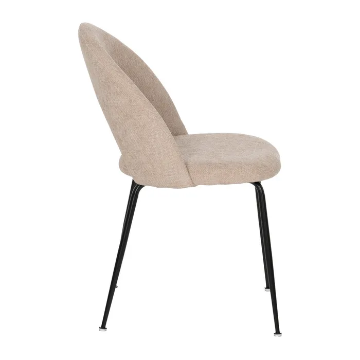 Scaune bej cu tapițerie texturată și picioare negre – set 4 bucăți, stil scandinav [3]