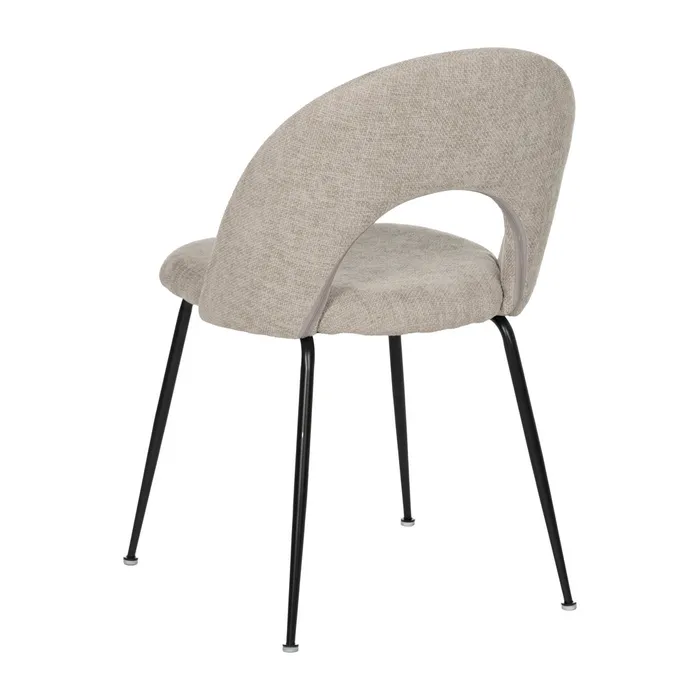 Scaune gri deschis cu tapițerie textilă și design curbat – set 4 bucăți [4]