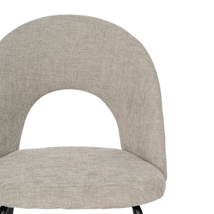 Scaune gri deschis cu tapițerie textilă și design curbat – set 4 bucăți [5]