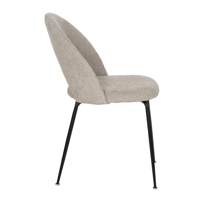 Scaune gri deschis cu tapițerie textilă și design curbat – set 4 bucăți [3]