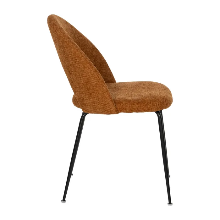 Scaune cărămizii cu tapițerie texturată și picioare negre – set 4 bucăți, design curbat [3]