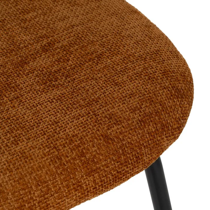 Scaune cărămizii cu tapițerie texturată și picioare negre – set 4 bucăți, design curbat [7]