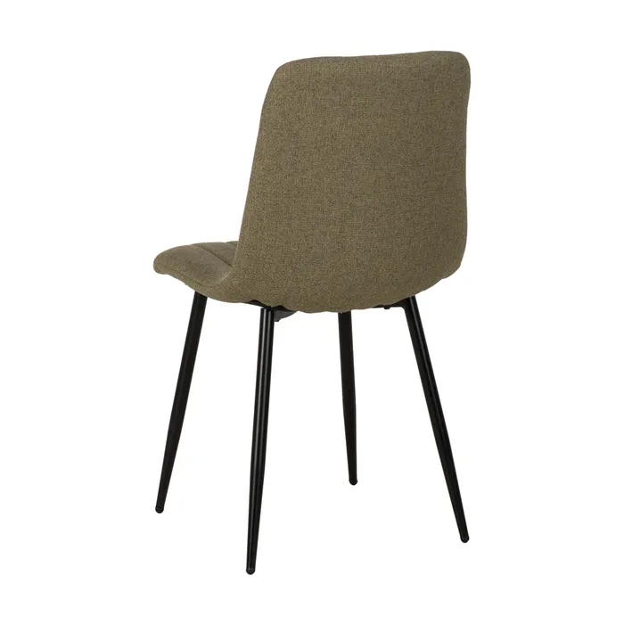 Set 4 scaune dining HoReCa din stofă verde cu picioare metalice negre [5]