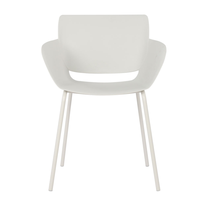 Set 4 scaune din polipropilenă albă cu cadru metalic [2]