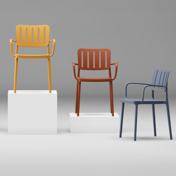 Set 4 scaune din polipropilenă albastră [3]