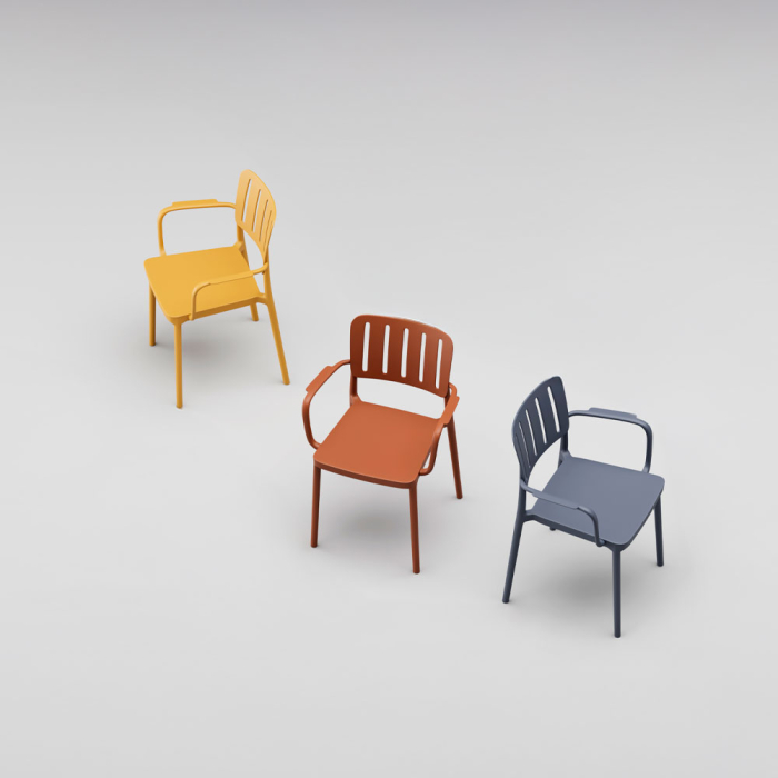 Set 4 scaune din polipropilenă albastră [4]