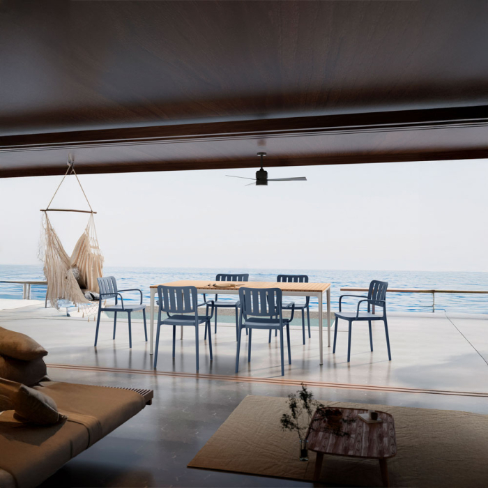 Set 4 scaune din polipropilenă albastră [2]