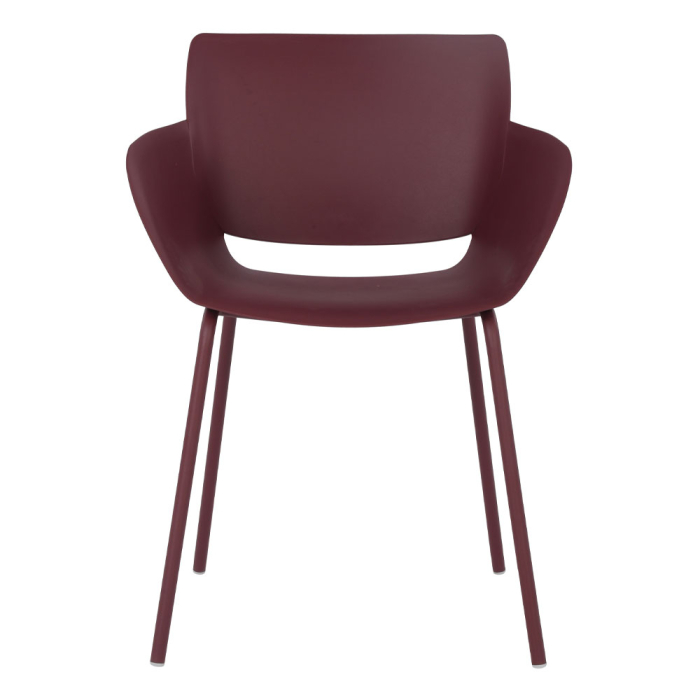 Set 4 scaune din polipropilenă maro roșiatic cu cadru metalic [2]