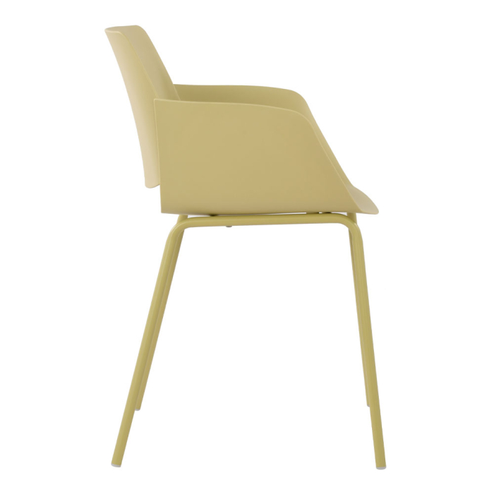 Set 4 scaune din polipropilenă verde olive cu cadru metalic [3]